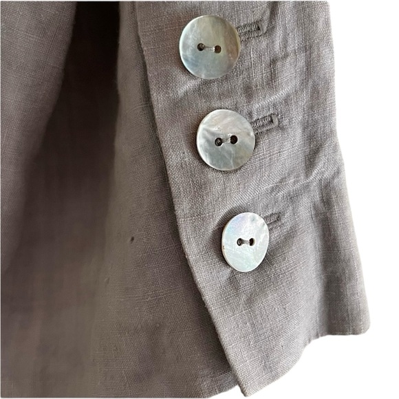 Morgane Le Fay 100% Linen Cropped Jacket Light Taupe Medium - Picture 4 of 8